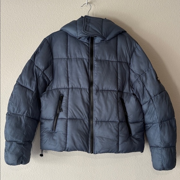 iets frans "something french" puffer jacket with hood in color blue - Picture 3 of 12